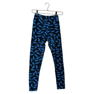NWT LuLaRoe Leggings Black Blue Bat Print Size OS Goth Vampirecore Halloween